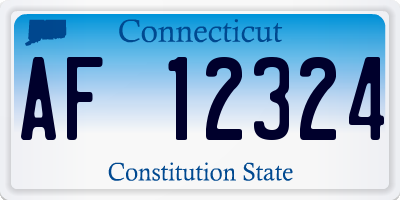 CT license plate AF12324