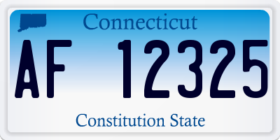 CT license plate AF12325