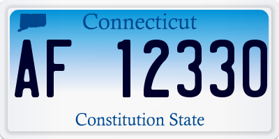 CT license plate AF12330