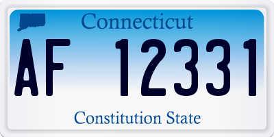CT license plate AF12331