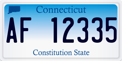 CT license plate AF12335