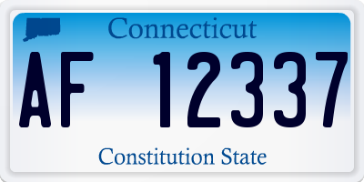 CT license plate AF12337