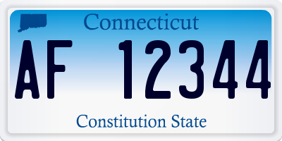 CT license plate AF12344