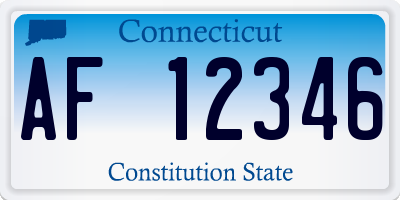 CT license plate AF12346