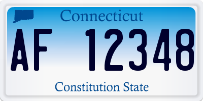 CT license plate AF12348