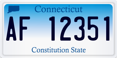CT license plate AF12351