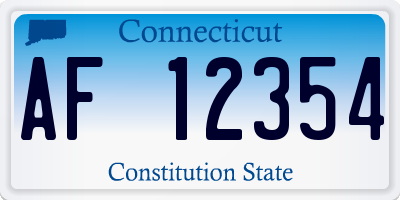 CT license plate AF12354
