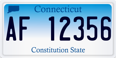 CT license plate AF12356