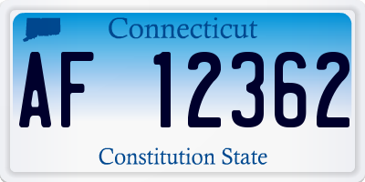CT license plate AF12362