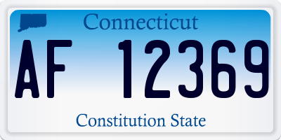 CT license plate AF12369