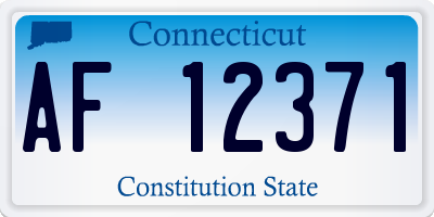 CT license plate AF12371