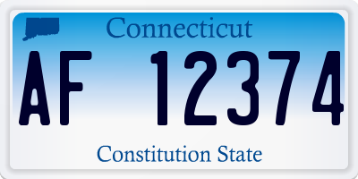 CT license plate AF12374