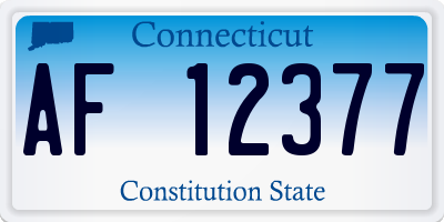 CT license plate AF12377