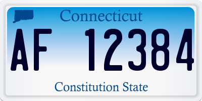 CT license plate AF12384