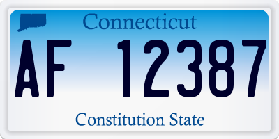 CT license plate AF12387