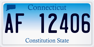 CT license plate AF12406