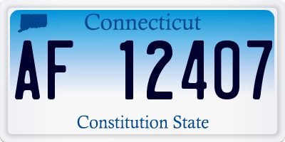 CT license plate AF12407