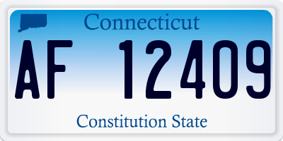 CT license plate AF12409
