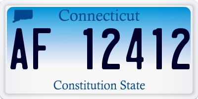 CT license plate AF12412