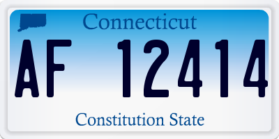 CT license plate AF12414