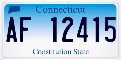 CT license plate AF12415