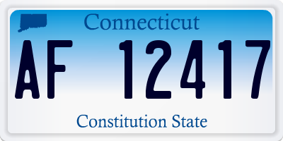 CT license plate AF12417