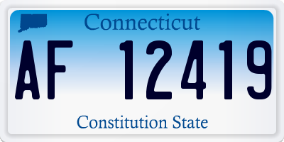 CT license plate AF12419