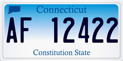 CT license plate AF12422