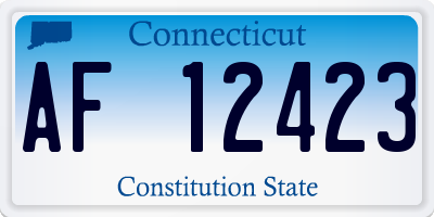 CT license plate AF12423
