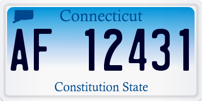 CT license plate AF12431