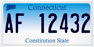 CT license plate AF12432