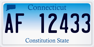 CT license plate AF12433