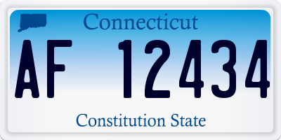 CT license plate AF12434