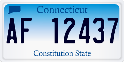 CT license plate AF12437