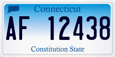 CT license plate AF12438