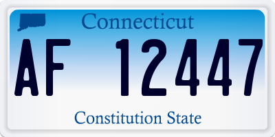 CT license plate AF12447