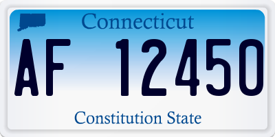 CT license plate AF12450
