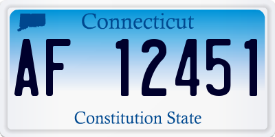 CT license plate AF12451