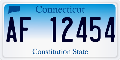 CT license plate AF12454