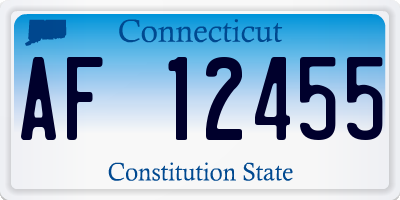 CT license plate AF12455