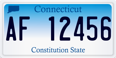 CT license plate AF12456