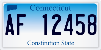 CT license plate AF12458