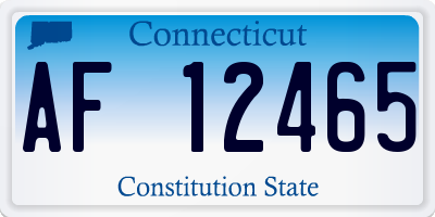 CT license plate AF12465