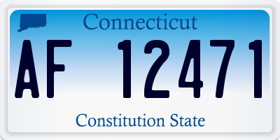 CT license plate AF12471