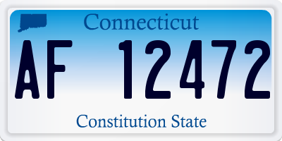 CT license plate AF12472