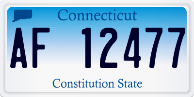 CT license plate AF12477