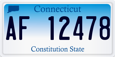 CT license plate AF12478