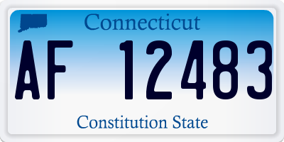 CT license plate AF12483