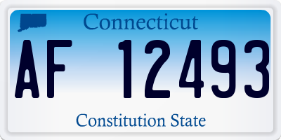 CT license plate AF12493
