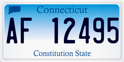 CT license plate AF12495